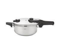 JATA HOGAR HOLL2224 - Olla Express a Presión 4 L de Acero Inoxidable, Olla Rápida con Cierre Giratorio, 3 Sistemas de Seguridad, Apta para Inducción y Todo Tipo de Cocinas, Ø 22 cm