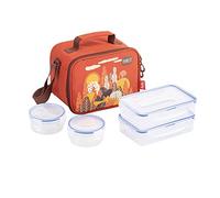 Jata Hogar HPOR7055 - Bolsa térmica porta alimentos de 5 L. Bolsa comida trabajo. Interior aislante frío/calor. Elaborada a partir de plástico reciclado. Incluye 4 recipientes