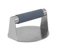 JATA HOGAR HPRE2544 - Prensa Smash Burgers de Acero Inoxidable - Mango Silicona Antideslizante - Ideal para Hamburguesas, Carnes, Sándwiches y Verduras - Fácil Limpieza y Uso - Medidas 14,5 x 7,5 cm