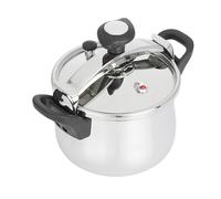 JATA HOGAR OPC6 - Olla Express a Presión Rápida de 6 litros de acero inoxidable. 3 sistemas de seguridad. Apta para todo tipo de cocinas, incluida inducción. Súper rápida. Fácil uso