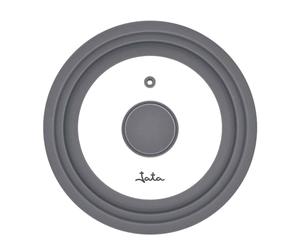 Jata Hogar T16 - Tapa de Sarten Universal de Cristal. Tapa Antisalpicaduras Multidiámetro: 16, 18 y 20 cm. Borde de Silicona. APTA Microondas y Lavavajillas. Compatible con Ollas, Sartenes y Cacerolas