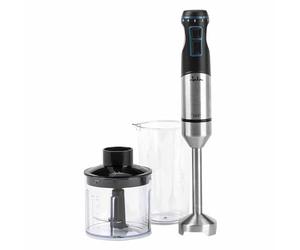 JATA JEBT1791 - Batidora de Mano Potente 1500W, Batidora de Brazo Inox con Picadora, Vaso Medidor con Tapa, 4 Cuchillas de Acero Inoxidable, Regulador Electrónico y 15000 RPM