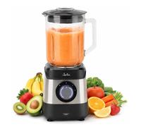 JATA JEBT3855 - Batidora de Vaso 1500 W con Jarra de Cristal 1,8 L, Motor AC Alto Rendimiento 17000 RPM, Tritura Hielo, 2 Velocidades + Pulse, Cuchillas Acero Inoxidable, Sistema Seguridad