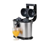 JATA JEEX1236 - Exprimidor de Naranjas Eléctrico Doble Cono 1100 W | Cuerpo de acero inoxidable | Sistema antigoteo | Piezas desmontables y lavables | Brazo articulado automático | Base antideslizante