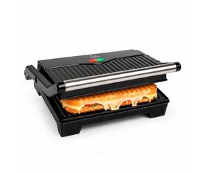 JATA JEGR1107 - Grill Eléctrico de Asar Doble 1000W, Sandwichera y Grill 180º, Placas Antiadherentes Sin PFOA, Apertura Total, Grill para Carne, Pescado y Paninis