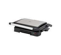 JATA JEGR1124 - Parrilla eléctrica y grill con placas rayadas antiadherentes de 23 x 14,5 cm. 1000 W. Cocina todo tipo de alimentos. Tapa superior basculante. Apertura 180º. Clip de cierre