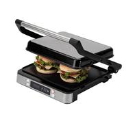 JATA JEGR1529 - Grill Eléctrico Digital 2000 W. Parrilla con apertura total 180° | Pantalla LED | Placas mixtas antiadherentes sin PFOA | Tapa basculante | Bandeja recogegrasas