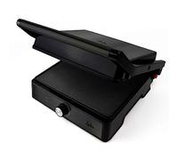 JATA JEGR1913 - Grill y Plancha de Cocina 2000 W. Parrilla Eléctrica 2 Placas Antiadherentes de 29 x 24 cm. Apertura 180º. Placa Superior Adaptable en Altura. Control Temperatura. Bandeja Recogegrasas