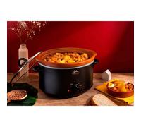 JATA JEOL2135 - Olla de cocción lenta con capacidad de 3,5 litros, Cuba cerámica de terracota extraíble y apta para lavavajillas y horno, 3 niveles de calor, Tapa de cristal, Cocina sana y tradicional