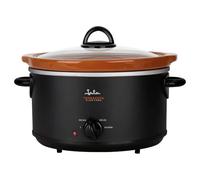 JATA JEOL2135 - Olla de cocción lenta con capacidad de 3,5 litros, Cuba cerámica de terracota extraíble y apta para lavavajillas y horno, 3 niveles de calor, Tapa de cristal, Cocina sana y tradicional