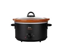 JATA JEOL2135 - Olla de cocción lenta con capacidad de 3,5 litros, Cuba cerámica de terracota extraíble y apta para lavavajillas y horno, 3 niveles de calor, Tapa de cristal, Cocina sana y tradicional