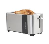 JATA JETT1146 - Tostadora Digital Inox de Ranura Larga Doble 1400W, 7 Niveles de Tostado, Pantalla Táctil, Descongelación, Recalentado y Cancelación, Acero Inoxidable