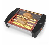 JATA JETT1587 - Tostadora Pan Horizontal con 2 Barras de Cuarzo. 400 W. Gran superficie de tostado (23 x 20 cm). Cuerpo de acero inoxidable. Bandeja recogemigas.