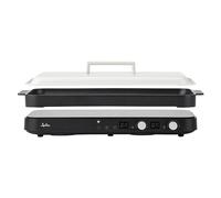 JATA JEVI1470 - Placa Induccion Portatil de 2 Fuegos + Plancha Cocina. 2800 W. Con tapa Antisalpicaduras. Hasta 230ºC. Con Temporizador de 99 minutos.
