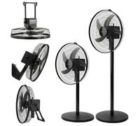 JATA JVVP3051 - Ventilador 5 en 1. Ventilador de Pie, de Techo, de Suelo, de Sobremesa y de Pared. Con batería o a la red. 5 Velocidades. 5 Aspas Ø43 cm. Oscilante. 2592,6 m3/h. 60,2 dB. Silencioso.