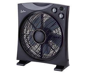 JATA JVVS3112 - Box Fan Ventilador de Suelo 34 cm, Ventilador Oscilante Silencioso, 3 Velocidades, Temporizador y Apagado Automático, Gran Caudal de Aire, Bajo Consumo 45W