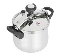 JATA HOGAR OPC8 - Olla Express a Presión Rápida de 8 litros de acero inoxidable. 3 sistemas de seguridad. Apta para todo tipo de cocinas, incluida inducción. Súper rápida. Fácil uso