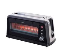 Jata TT632 Tostadora de Boca Ancha Frontal Cristal, Ranura de 255x 38 mm, 7 posiciones de tostado, Centrado automático del pan, Cuerpo toque frío, Descongela, Recogemigas, Mantiene Calor, 900 W