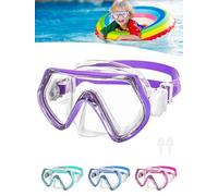 JATEKA Máscara de Buceo para Niños,Transparente y Antivaho Gafas Natacion,Snorkel Mask Niños de 4 a 12 Años(Purple)