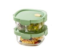 JATIBOSH Set de 2 Unidades Recipientes de Cristal para Alimentos, Recipientes de Vidrio Hermeticos con Tapa, Reutilizables, Apilables, Apto Lavavajillas y Microondas, Libre de BPA, 620/640Ml.