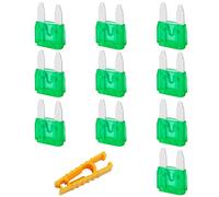JatilEr 10 Piezas Fusibles, 12v Mini 30A, con Extractor de Fusibles para Coche/Camper/Camión/Moto/Barco