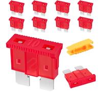 JatilEr 10 Piezas Fusibles, 12v Standard 10A, con Extractor de Fusible para Coche/Camper/Camión/Moto/Barco