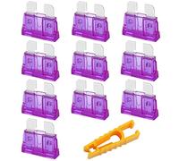 JatilEr 10 Piezas Fusibles, 12v Standard 3A, con Extractor de Fusible para Coche/Camper/Camión/Moto/Barco