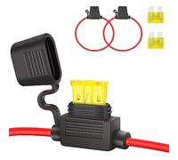 JatilEr Portafusibles en línea estándar de 12 V, 2 piezas, portafusibles de hoja 14 AWG, soporte de fusibles impermeable de alambre de cobre con fusible de 20 A para coche/camión/motocicleta/barco