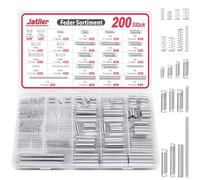 JatilEr Surtido de 200 muelles de tracción, 20 tamaños, resortes de metal, resortes en espiral, resortes de compresión de acero inoxidable, surtido con caja de resortes, kit para herramientas