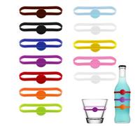jatimdotin 12 Piezas Marcadores de Copas, Marcadores de Copas de Silicona, Vino Identificador de Vasos Reutilizables, Marcadores de Bebida Coloridos para Bar Fiesta, Cócteles, Champán