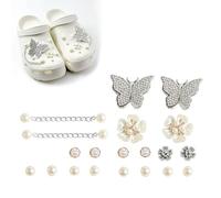 jatimdotin 20 Piezas Shoe Charms, Pines para Zapatos, Accesorios Zapatos Diamantes Cristal, Charms Adornos para Zapato Pins Decoración de Zapatos para Mujeres