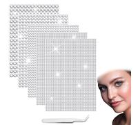 jatimdotin 2542 Piezas Diamantes de Imitación Autoadhesivos, Pegatinas Diamantes Imitación, 3/4/5/6mm Pegatinas de Gemas de Cristal Acrílico con Pinzas para Manualidades, Uñas, Arte Facial