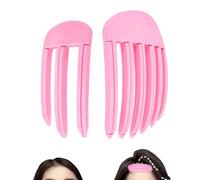 jatimdotin 2pcs Pinzas Pelo, Clips de Volumen para la Línea del Cabello, Clips de Elevación de Raíces para Peinado de Corona Alta, Pueden Utilizar con Secador de Pelo (Rosa roja)