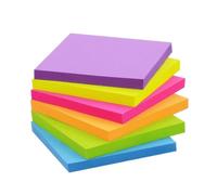 jatimdotin 300 Sticky Notes, Notes Autoadhesivas de Color Fluorescente, 6 Colores Notes Para Escuela, Hogar, Oficina, Fácil de Escribir, Re-adhesivo, 76 x 76 mm