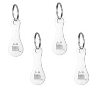 jatimdotin 4 Llavero con Moneda de Carro, Fichas de Carrito, Extractor de Carro de la Compra de Acero Inoxidable, Herramienta para el Carro de la Compra Llavero