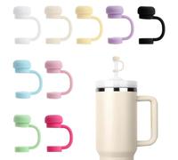 jatimdotin 9 Piezas Accesorios para Pajita Stanley Cup, 10mmTapas de Popote Reutilizables, Prueba de Fugas y Polvo, Straw Cover Lindo para Stanley Cup 40/30 Oz