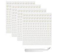 jatimdotin Adhesivo de Perla, 900 Piezas Hojas Adhesivo de Perla Autoadhesivo, 2/3/4/5/6 mm Gemas Faciales, Pegatina de Perla Semicircular para Maquillaje, Arte de Uñas, Artesanía, Decoración