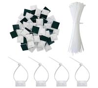 jatimdotin Bridas, 200 Piezas Bridas Plastico, Juego Soportes de Cables Autoadhesivo, Adhesivas para Bridas de Cables + Base Autoadhesiva, 150 mm Bridas para Cables Para Oficina, Hogar(Blanco)