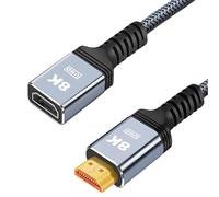 jatimdotin Cable de extensión HDMI 1.5M, 8K 60HZ 4K 120HZ 144HZ Cable HDMI 2.1 Macho a Hembra 48Gbps Ultra Alta Velocidad, Soporte 3D HDR Compatible con TV Stick, HDTV, Portátil, PS5/PS4