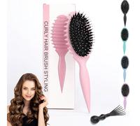 jatimdotin Cepillo de pelo Rizado, Bounce Curl Brush, Cepillo Multifuncional para Rizos, Cepillo Pelo Diseñado para Método Curly para Reducir el Tirón y la Separación de Rizos (Rosa)