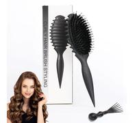 jatimdotin Cepillo de pelo Rizado, Bounce Curl Brush, Cepillo Multifuncional para Rizos, Cepillo Pelo Diseñado para Método Curly para Reducir el Tirón y la Separación de Rizos (Negro)