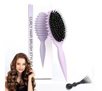 jatimdotin Cepillo de pelo Rizado, Bounce Curl Brush, Cepillo Multifuncional para Rizos, Cepillo Pelo Diseñado para Método Curly para Reducir el Tirón y la Separación de Rizos (Morado)
