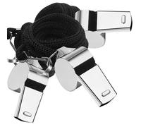 jatimdotin Pack 3 Silbatos, Silbato de Acero Inoxidable, Silbato para Entrenador o Árbitro Deportivo Profesional con Cordón, Silbato de Fuerte para Fútbol, Baloncesto y Deportes al Aire Libre