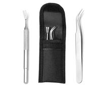 jatimdotin Pinzas Garrapatas, Gancho para Garrapatas, 2Pcs Garrapatas Herramienta para Perros, Gatos y Humanos, Acero Inoxidable Pet Perros Gatos Garrapatas Remover Kit