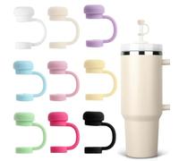 jatimdotin Tapas de Popote, Tapas para Pajitas de Silicona, a Prueba de Fugas y Polvo, Reutilizables, Tapas de Silicona para Stanley Cup Accesorios, Adecuadas para pajitas de 10 mm (9 Piezas)