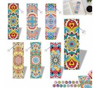 JATOK Juego de 6 marcapáginas de pintura de diamantes, pintura de diamantes, para adultos, marcadores, juguetes, niñas, adolescentes, adultos, 5D, manualidades, regalo