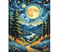 JATOK Kits de pintura por números para adultos, kits de pintura para principiantes en lienzo de colores con símbolos transparentes, pintura de dibujo de pigmentos acrílicos fáciles de hacer tú mismo