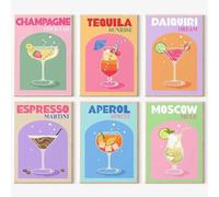 JATOK Paquete de 6 pinturas por números para adultos, kits de pintura para principiantes en lienzo de colores transparentes, pintura de dibujo de pigmentos acrílicos fáciles de hacer tú mismo para