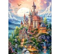 JATOK Pintura por números para adultos, pintura por números, castillo de bricolaje con pinceles y pinturas acrílicas, pintado a mano, lienzo para decoración del hogar, sin marco (40 x 50 cm)