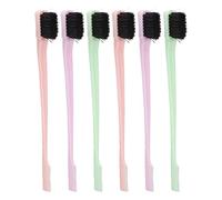 Jauarta 6 piezas peine cepillo de doble borde material nylon dientes finos cepillo multifunción de control de bordes para cabello, cejas, belleza